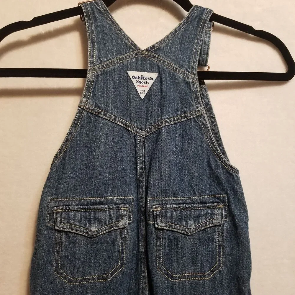 Oshkosh Bgosh 4T Overalls Vestbak 100% Cotton Denim Full Length Vtg 90s